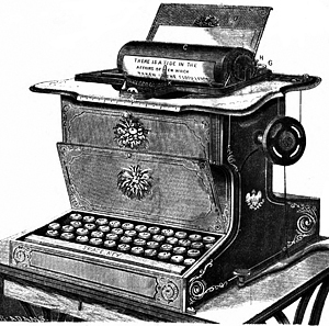 Máquina de escribir como piano.