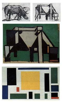 Esquematización de una vaca - Neoplasticismo