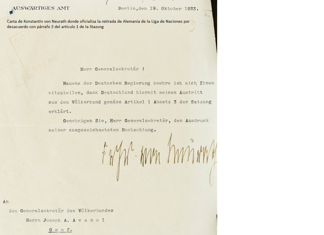 Alemania rompe con la Sociedad de Naciones