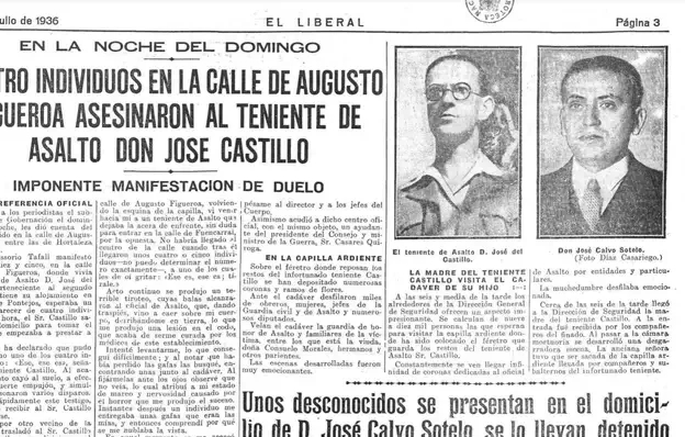 Asesinato del Teniente Castillo y  Calvo Sotelo.