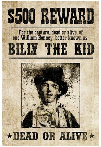 Reward for Billy "The Kid"