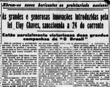 Criação da Lei Eloy Chaves