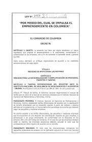 Ley 2069 de 2020, La Ley de Emprendimiento.