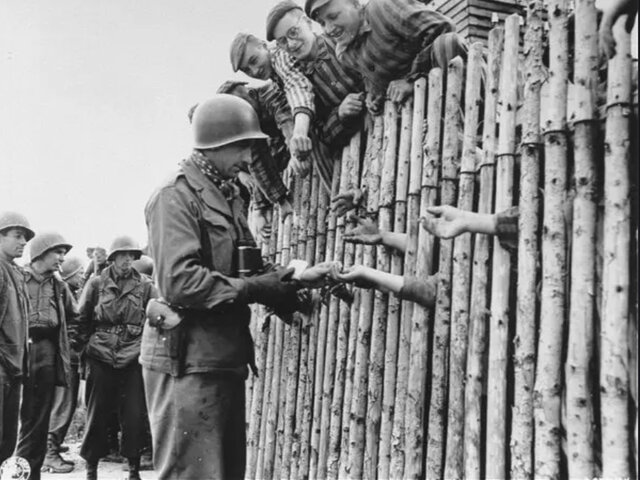 Liberation of concentration camps               http://www.bbc.co.uk/history/worldwars/wwtwo/