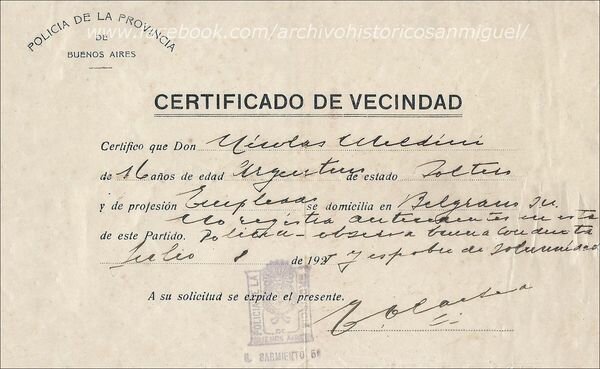 Certificado de vecindad