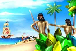 Martín Alonso Pinzón llega a las costas de Baneque.