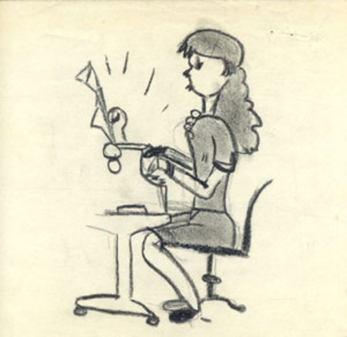 Women Begin to Work in Offices