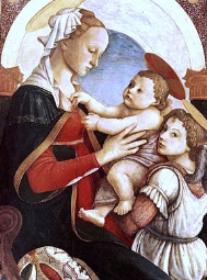 Virgen con el niño y ángel