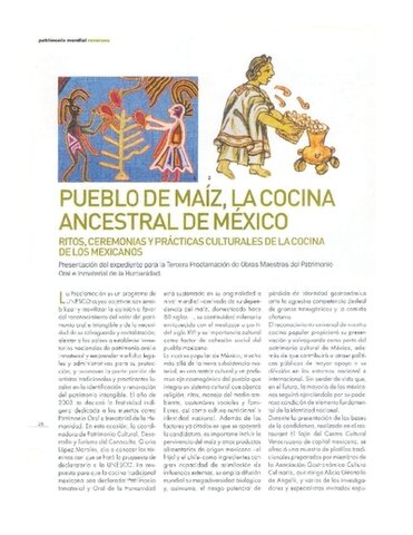 "Pueblo de maiz: La cocina ancestral de mexico." [expediente]