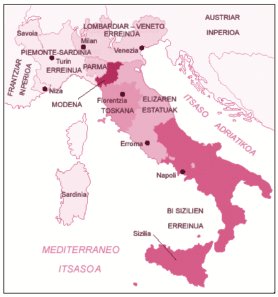 Anexión de los Estados de Parma, Modena y Toscana. (1860)