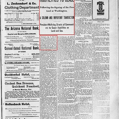 Armistice is Signed Between the U.S. and Spain