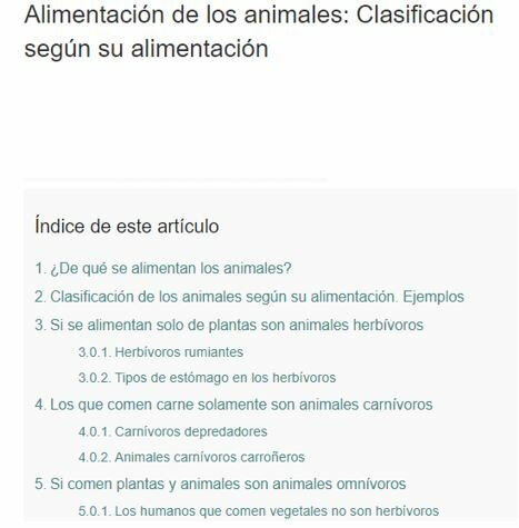 Alimentación de los animales: Clasificación según su alimentación