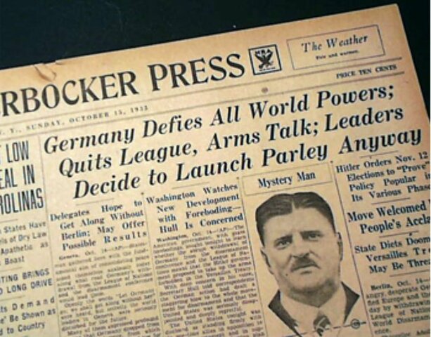 Hitler withdraws from Geneva Disarmament Conference