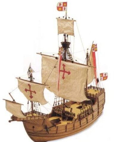 Martin Alonso pinzón llega a las costas  de Baneque.