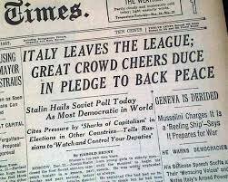 Italy withdraws from the league of nations