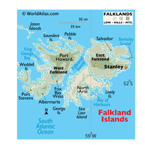 John Davis discovers the Falkland Islands
