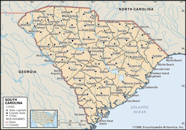 South Carolina + Start of Civil War (1860)