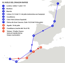 Franco sale de Canarias a Tetuán en el Dragón Rapide