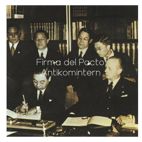 Firma del Pacto Antikomintern o Tratado Antikomintern