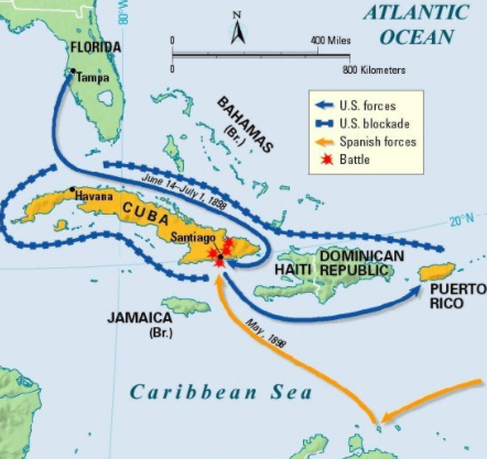 destruction of the Spanish fleet in Cuba