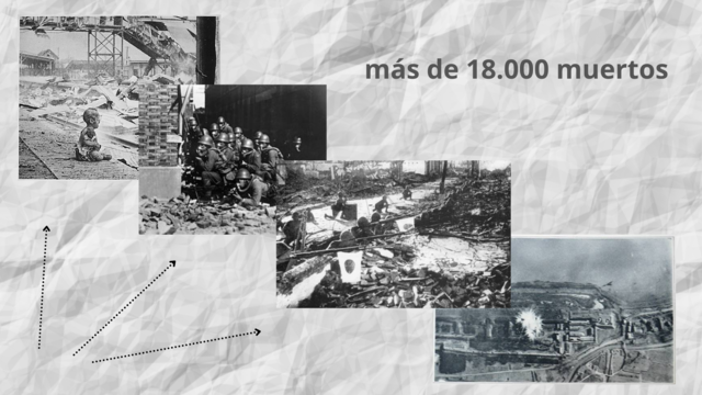 Bombardeo en los distritos de Shangai