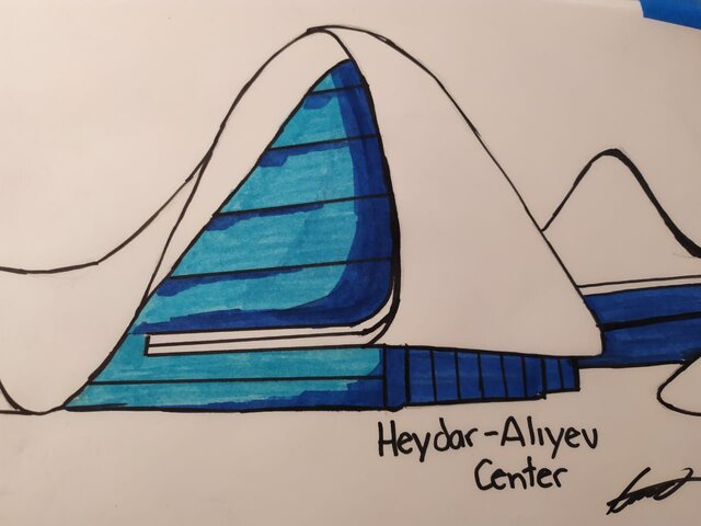 Zaha Hadid (Dibujo realizado por estudiante)