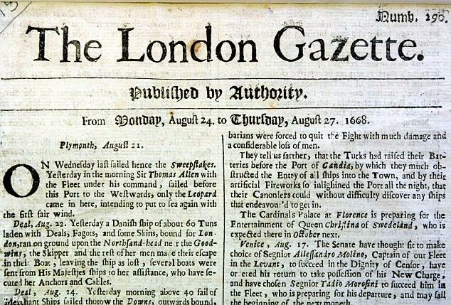Newspaper- The London Gazette