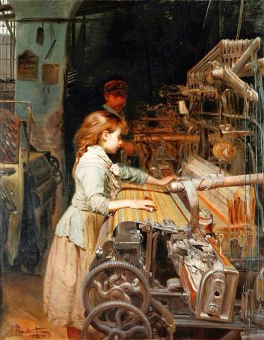 Primera máquina automática tejedora