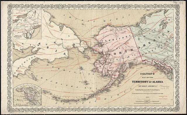 EEUU le propone a Rusia la venta de Alaska, Rusia la rechaza y empieza a explotar la zona, además de llevar tropas y civiles vivir rusos y siberianos allí.