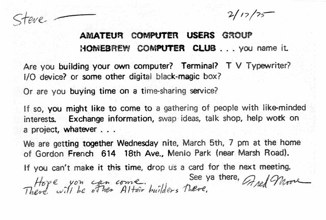 First Homebrew Computer Club Meeting