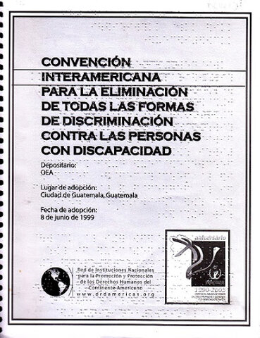 CONVENCIÓN INTERAMERICANA DE JUNIO 8 DE 1999