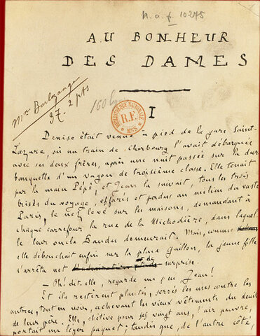 Emile Zola describes "department store atmospherics" in "Au Bonheur des Dames" (Ladies Delight)