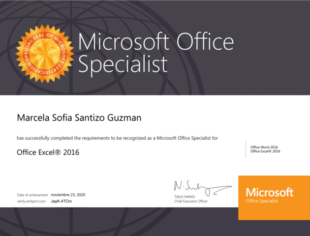 Certificación de Microsoft Excel