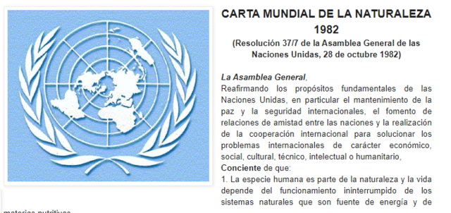 Carta Mundial de la ONU para la Naturaleza