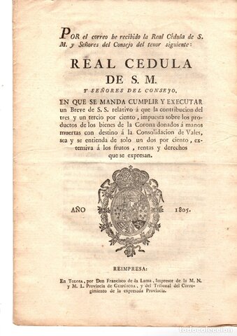 Real cedula de consolidacion