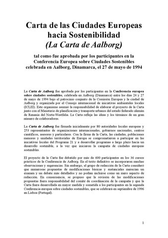 Conferencia de ciudades Europeas Sostenibles