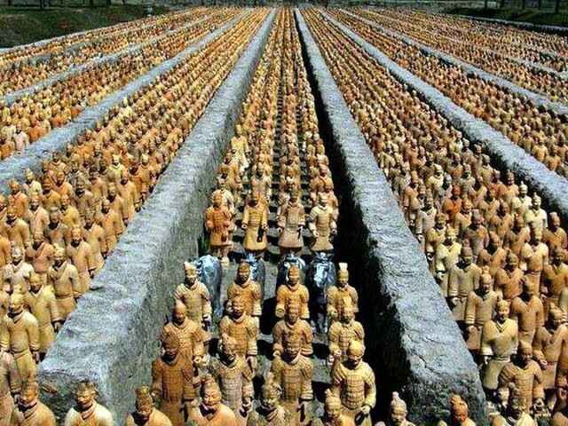 Descubrimiento de 8000 figuras de guerreros de la Dinastía Shi Hang (1974)