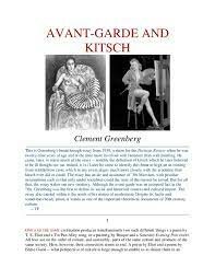 Article Avant-garde and kitsch