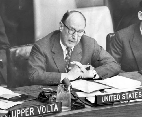 Adlai Stevenson speaks at the UN