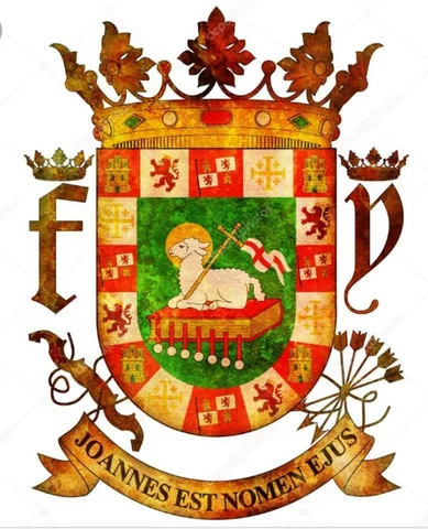 Los reyes de España le otorgan el escudo a Puerto Rico.