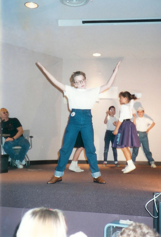 Occassionally hogs the stage -- 5th Grade Lip Sync