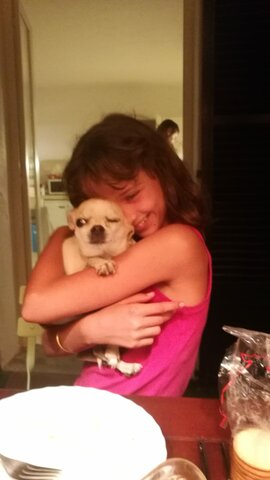 La meva àvia va adoptar el seu gos Pinxu.