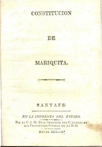 Constitución del Estado de Mariquita