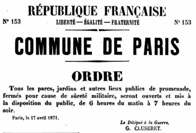 The Commune reopens parks, gardens & other public spaces