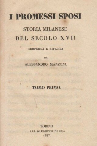 I promessi sposi, edizione del 1827