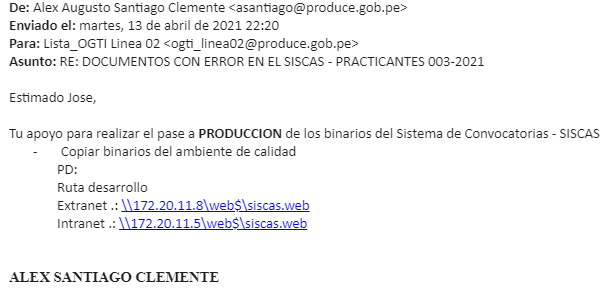 PASE A PRODUCCIÓN