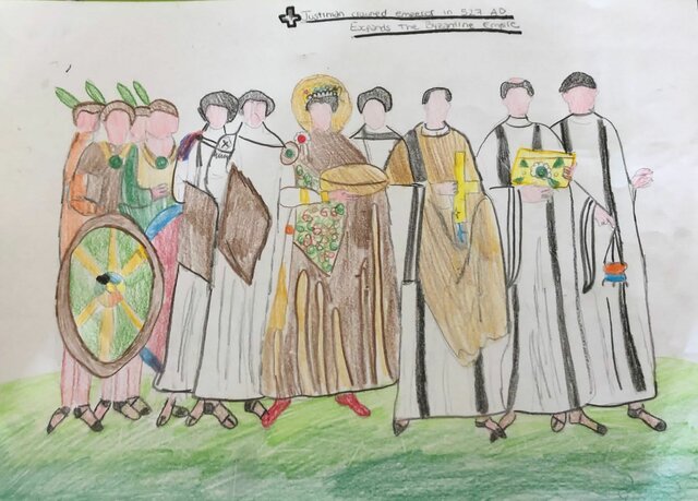 Justinian I crowned emperor of the Byzantine Empire.