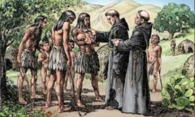 Fray Antonio Montesinos da su sermón encontra del maltrato a los indios.