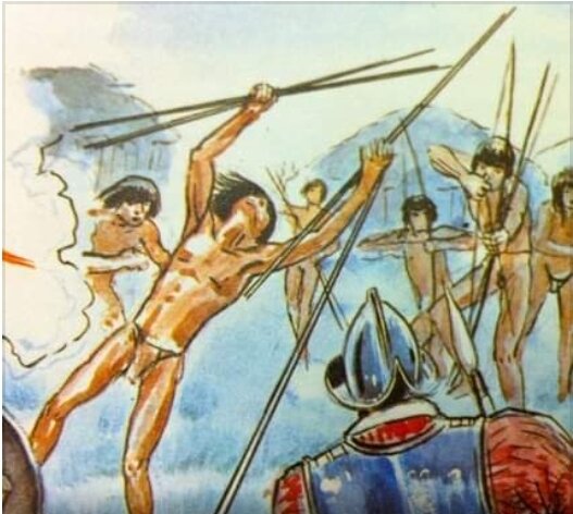 Los taínos se rebelan contra los españoles.