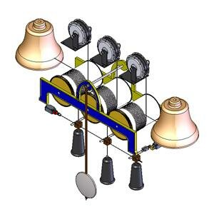 Reloj mecánico con campanas